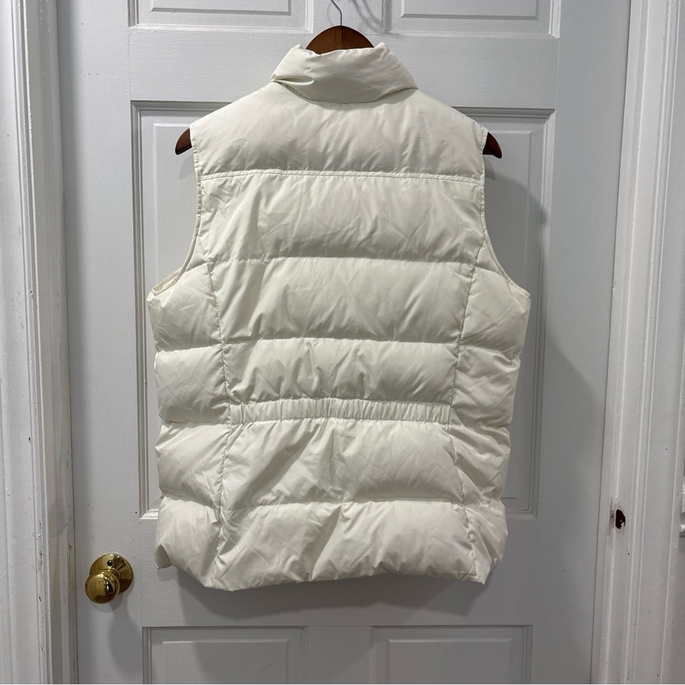 Lands End Women’s Full Zip Down Filled Puffer Vest Size Large Winter White EUC - Picture 6 of 9
